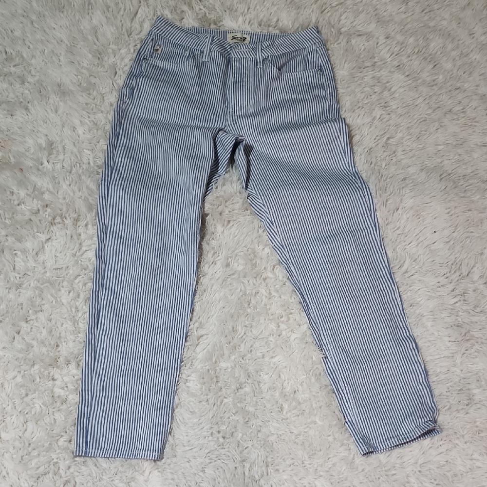 Seven7 Blue and White Striped Pants